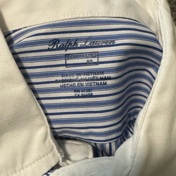 Ralph Lauren / 2-Piece Striped Shirt & Corduroy Embroidered Overalls Set - Picture 7 of 13